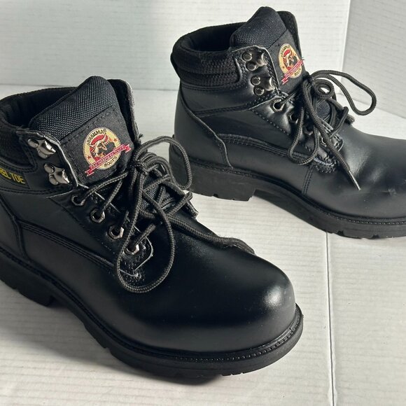 MENS 7W Black Leather Work Boots With steel safety toes main image 6